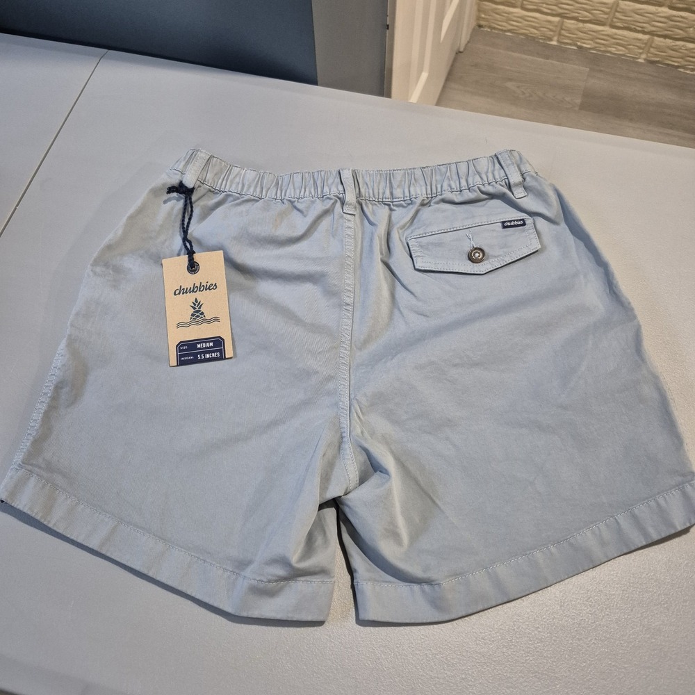 Chubbies Shorts Mens Medium Blue Chino 5.5" Stretch Twill Casual Preppy New